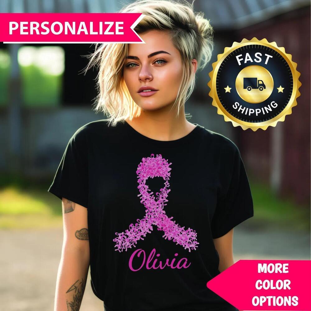 Personalized Glitter Ribbon T-Shirt, & Year